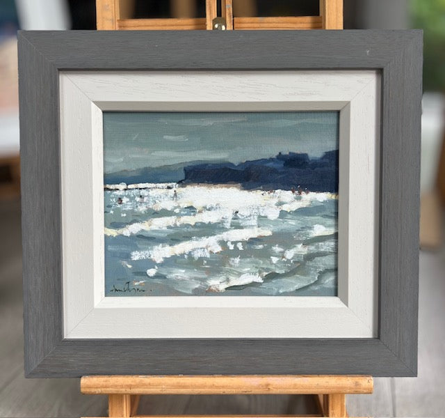Garrettstown Beach, cork, oil study. A frame is included, frame style may differ depending on availability drop me an email to enquire. annflynnart@icloud.com
