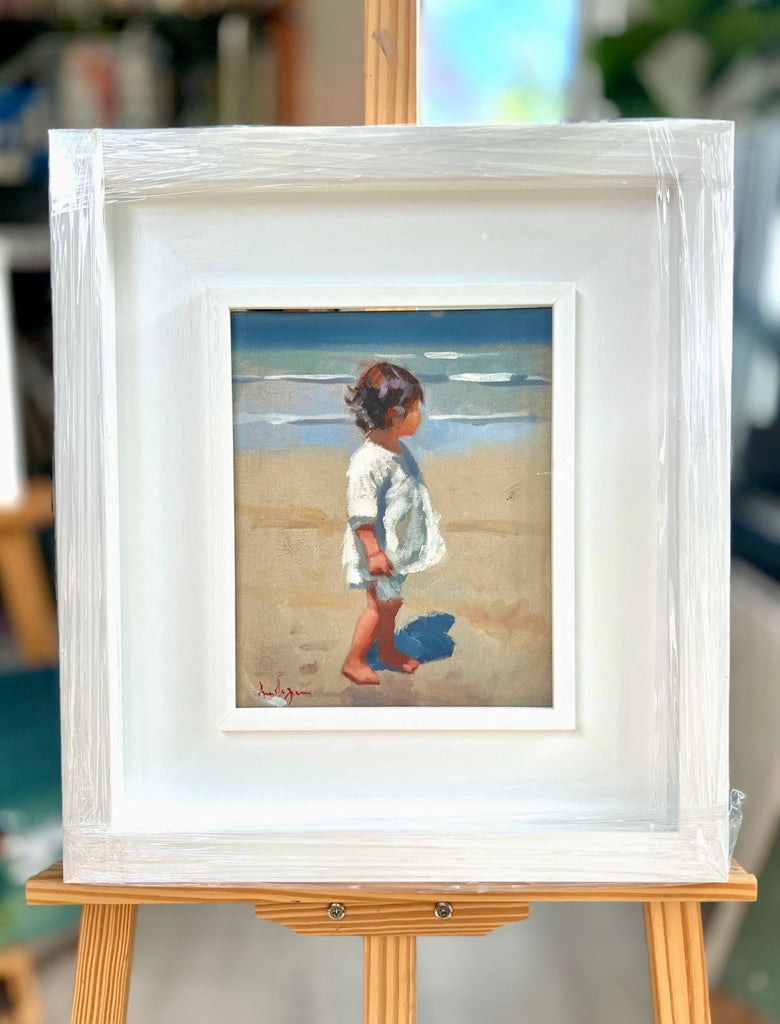Girl at the beach, oil study