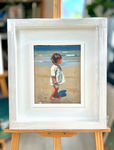 Girl at the beach, oil study