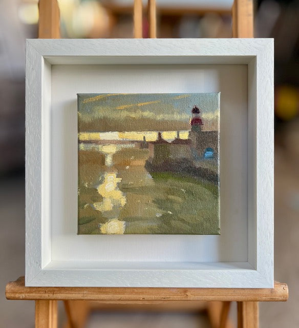 Oil study Dunlaoire pier