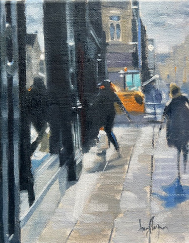 Oil study, Grafton Street, special price unframed