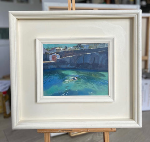 Swimmer at Coliemore harbour , oil study